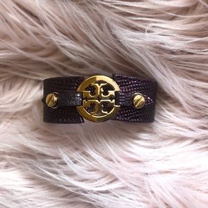 Tory Burch Snakeskin Leather Cuff